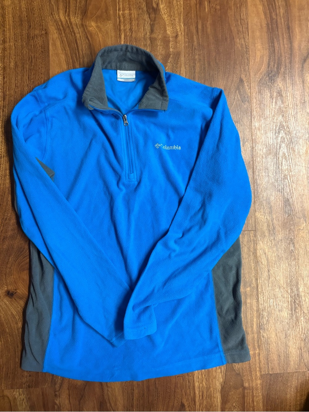 Columbia Blue Fleece Quarter-Zip with Gray Accents